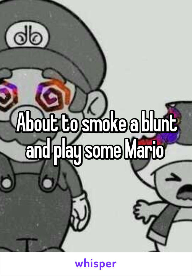 About to smoke a blunt and play some Mario 