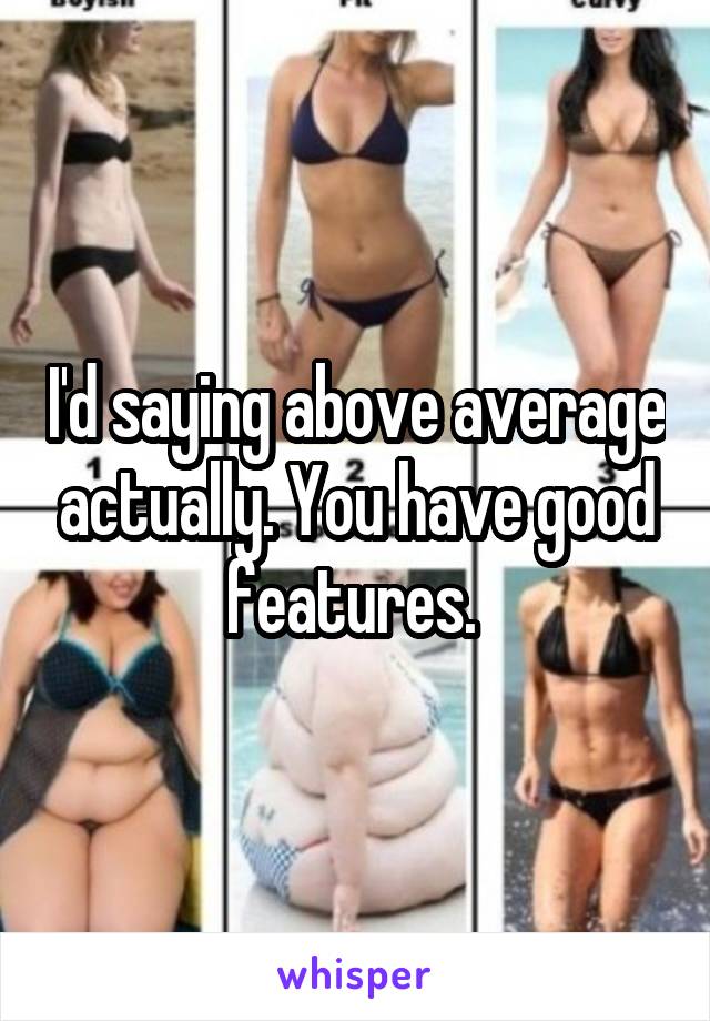 I'd saying above average actually. You have good features. 