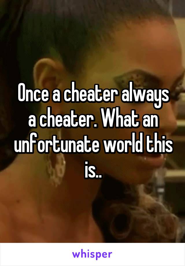 Once a cheater always a cheater. What an unfortunate world this is..