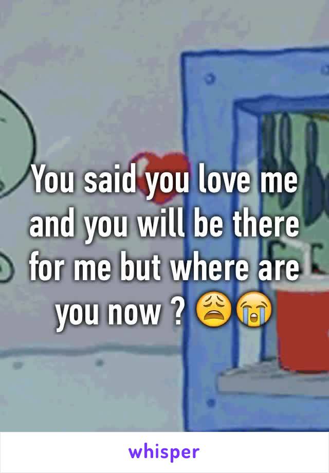 You said you love me and you will be there for me but where are you now ? 😩😭