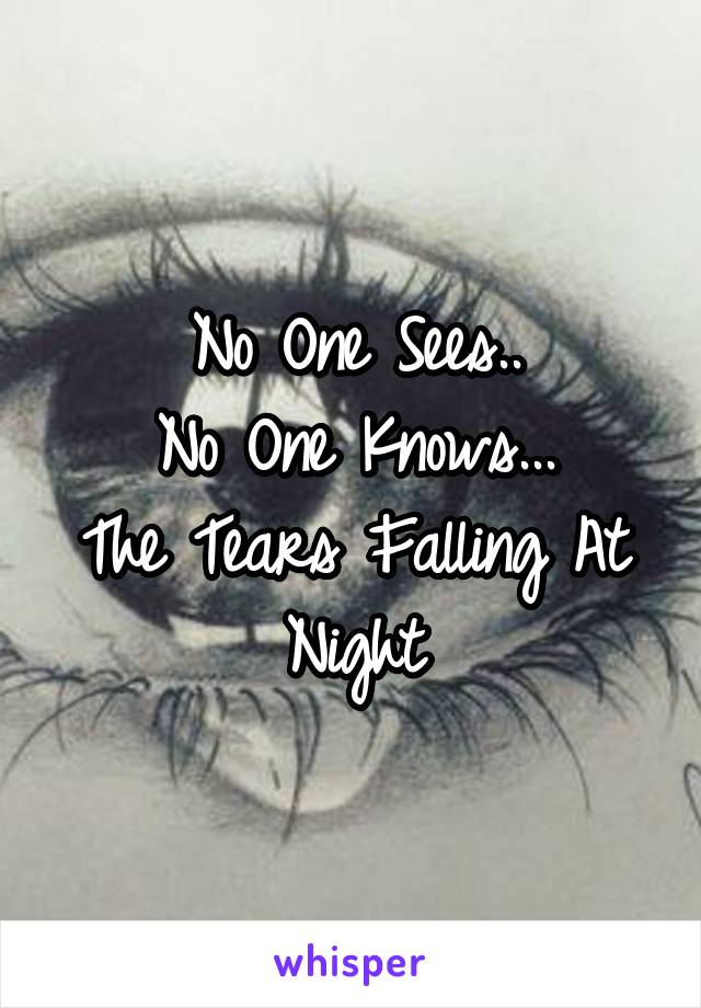 No One Sees..
No One Knows...
The Tears Falling At Night