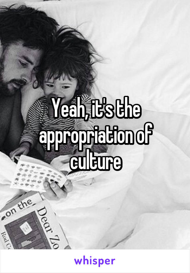 Yeah, it's the appropriation of culture