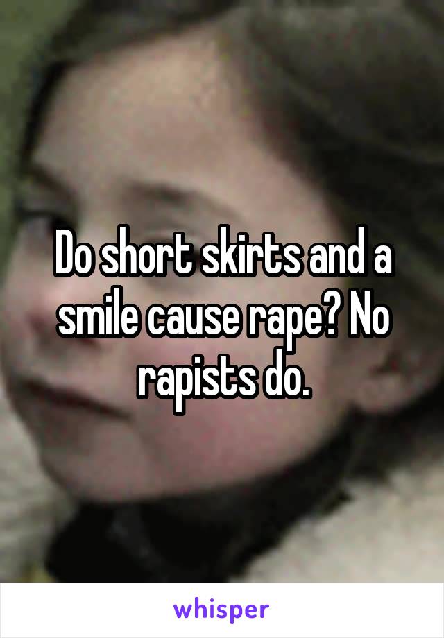 Do short skirts and a smile cause rape? No rapists do.