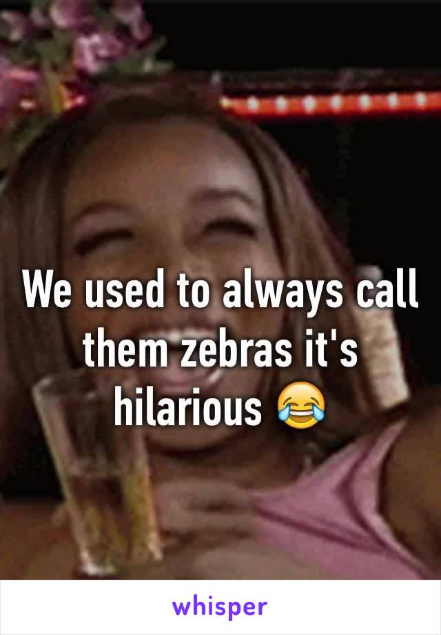 We used to always call them zebras it's hilarious 😂