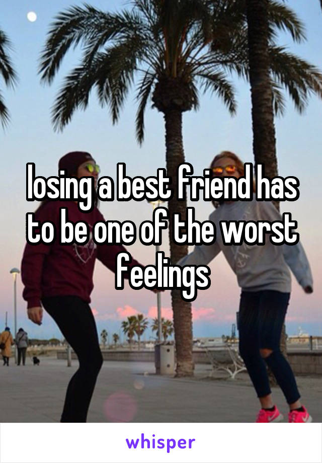 losing a best friend has to be one of the worst feelings