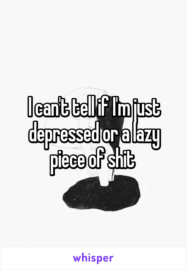 I can't tell if I'm just depressed or a lazy piece of shit 