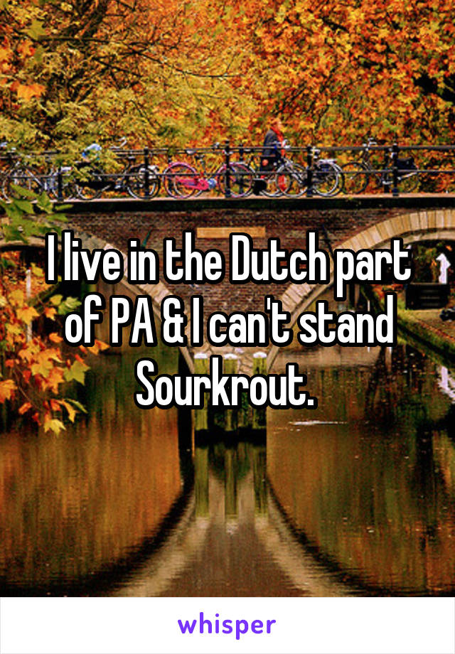 I live in the Dutch part of PA & I can't stand Sourkrout. 