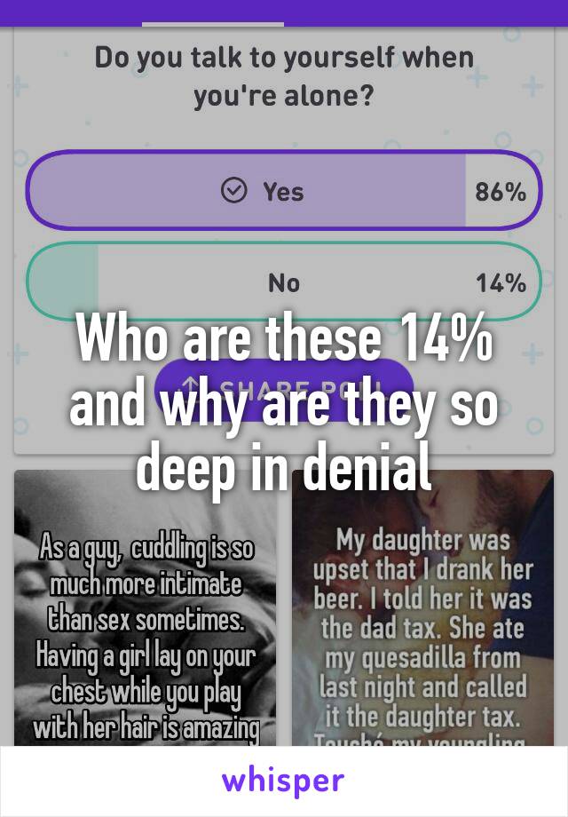 Who are these 14% and why are they so deep in denial