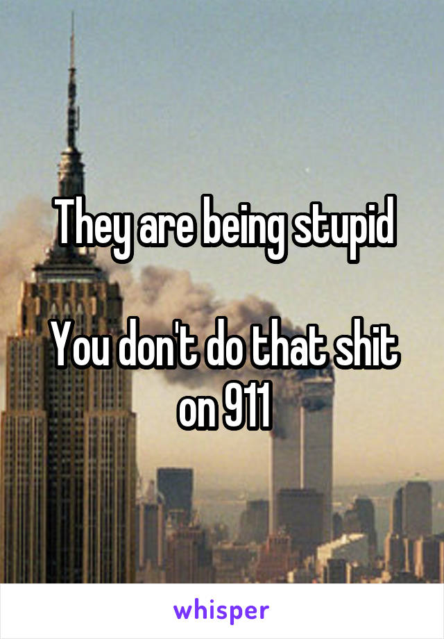 They are being stupid

You don't do that shit on 911