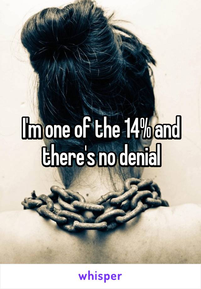 I'm one of the 14% and there's no denial