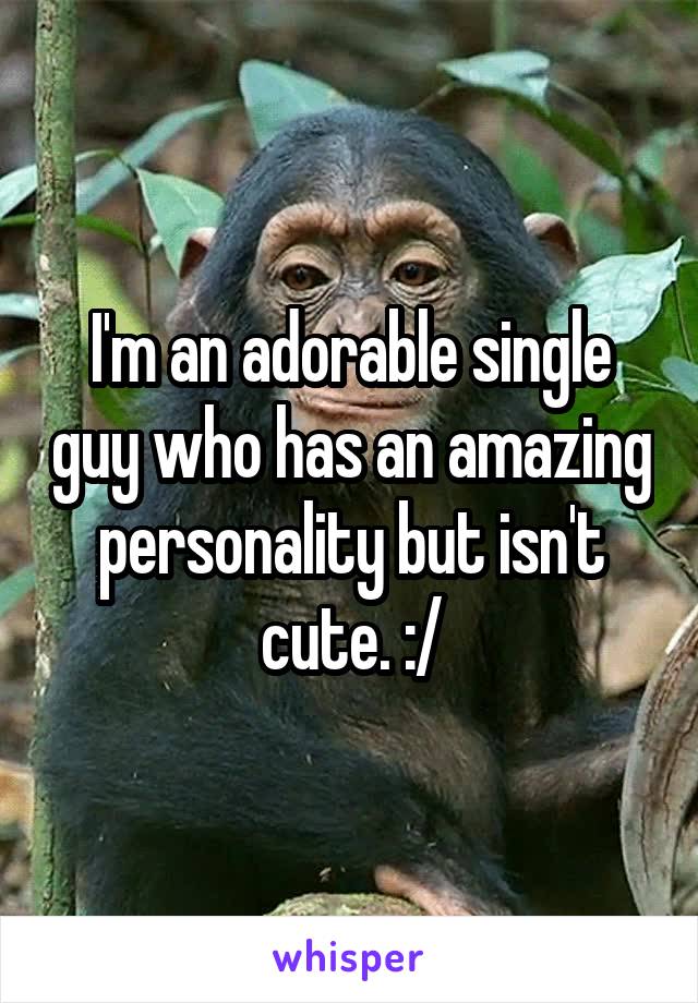 I'm an adorable single guy who has an amazing personality but isn't cute. :/