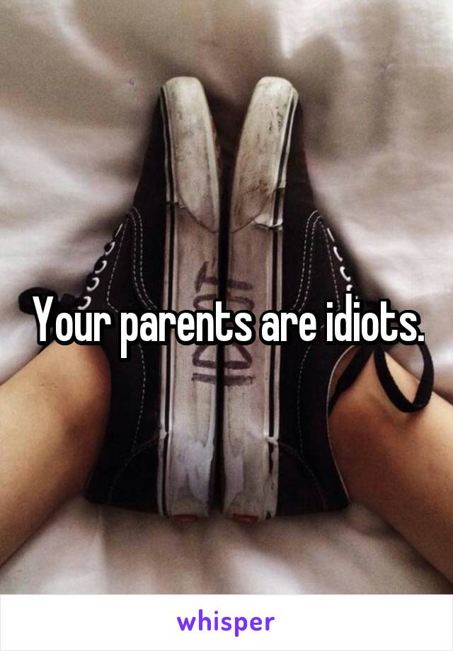 Your parents are idiots.
