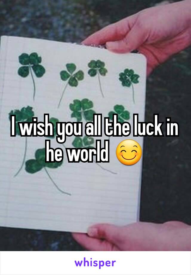 I wish you all the luck in he world 😊