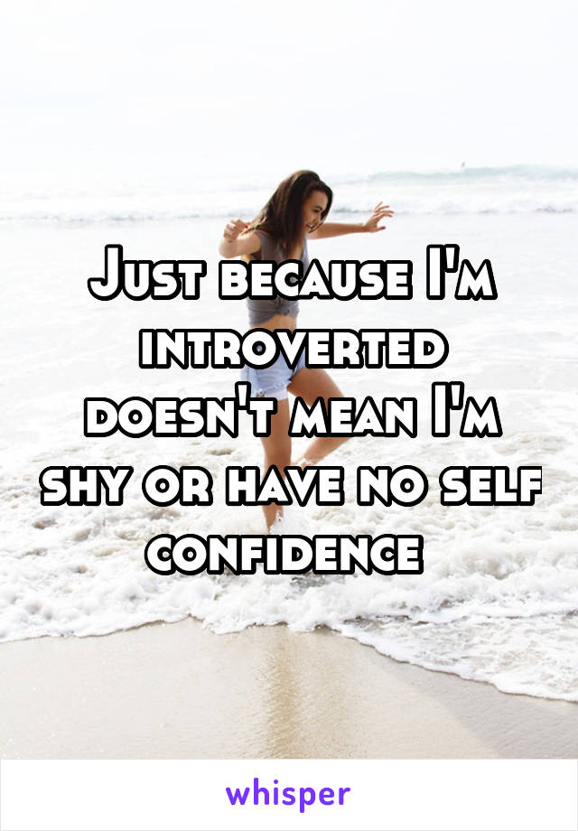 Just because I'm introverted doesn't mean I'm shy or have no self confidence 