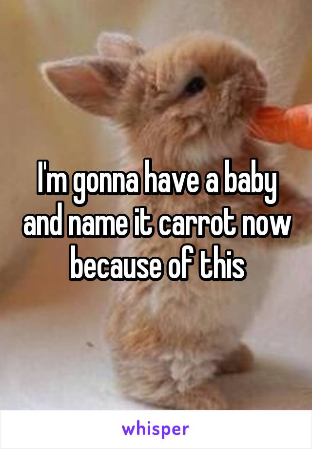 I'm gonna have a baby and name it carrot now because of this