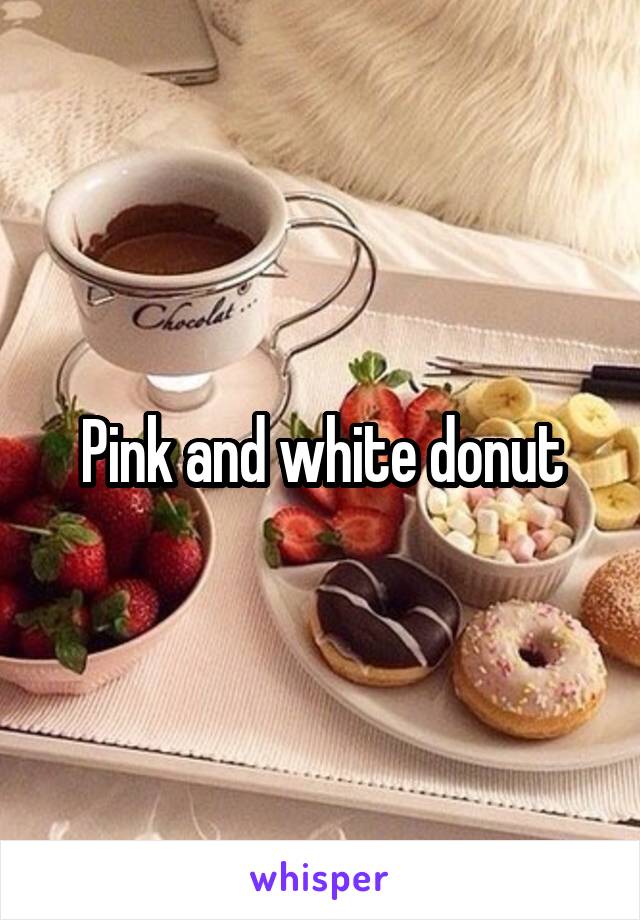 Pink and white donut