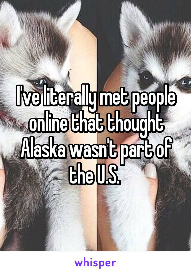 I've literally met people online that thought Alaska wasn't part of the U.S. 