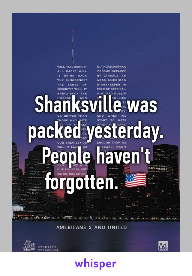 Shanksville was packed yesterday. People haven't forgotten. 🇺🇸