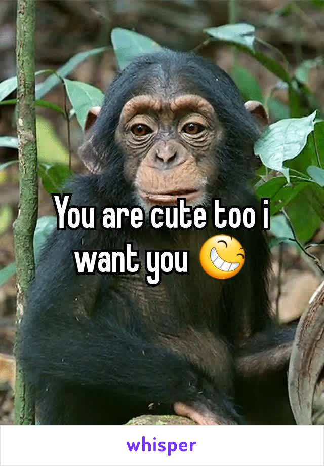 You are cute too i want you 😆