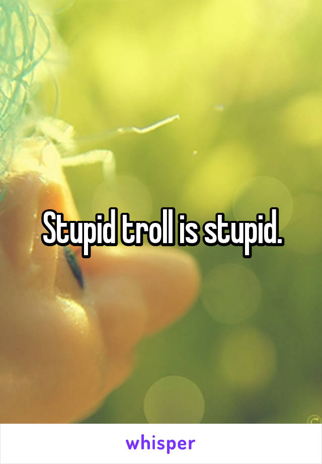 Stupid troll is stupid.