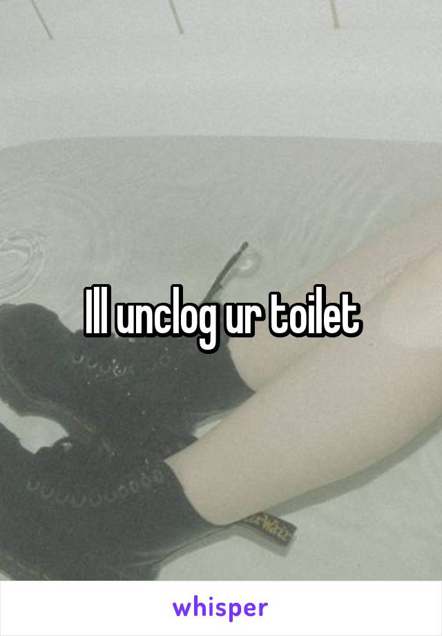 Ill unclog ur toilet