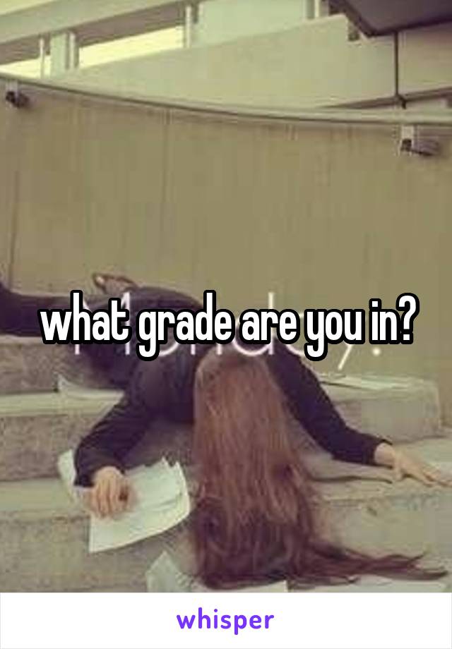 what grade are you in?