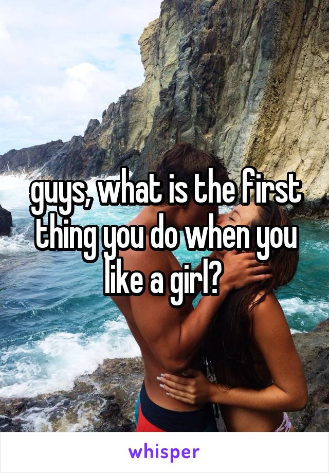 guys, what is the first thing you do when you like a girl? 