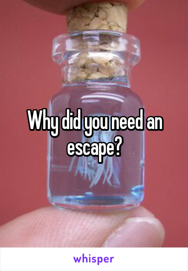 Why did you need an escape?