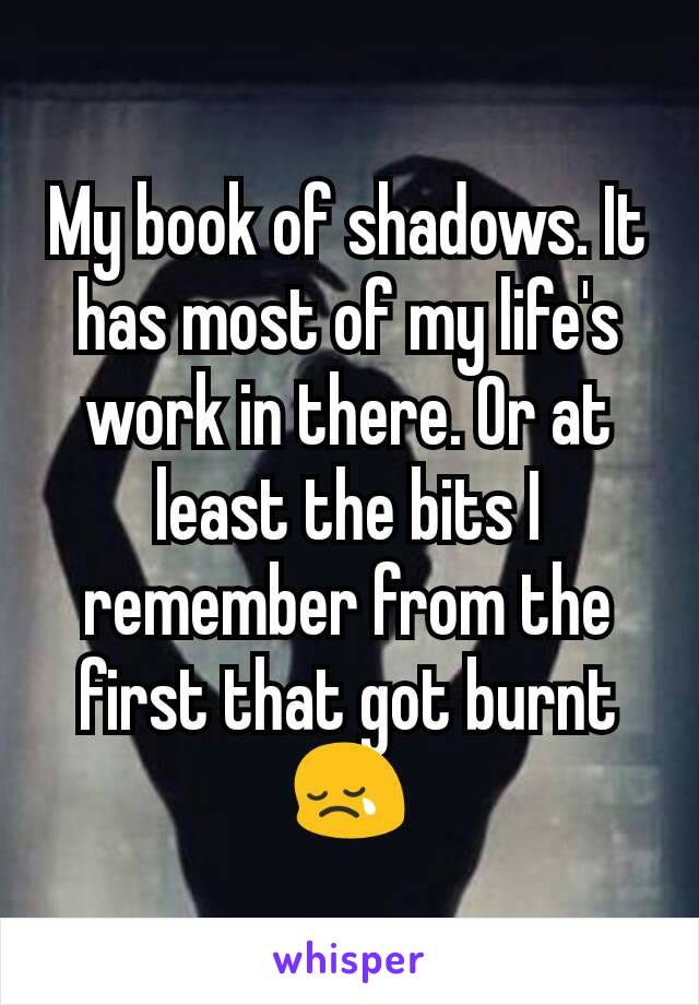 My book of shadows. It has most of my life's work in there. Or at least the bits I remember from the first that got burnt 😢