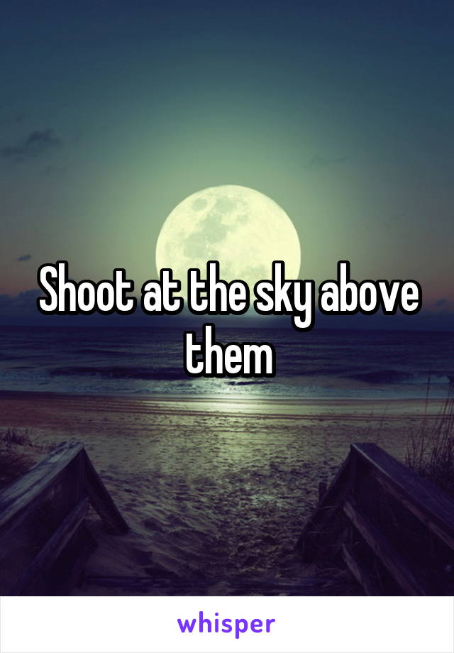 Shoot at the sky above them