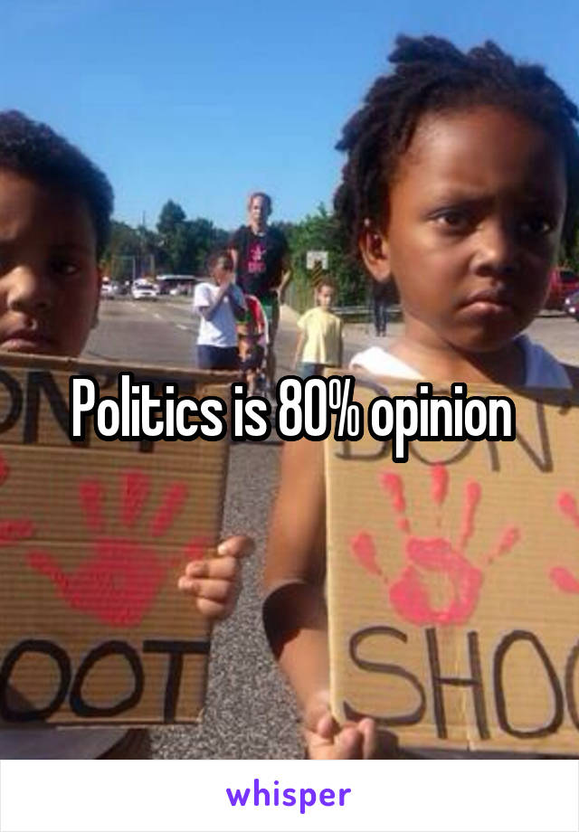 Politics is 80% opinion