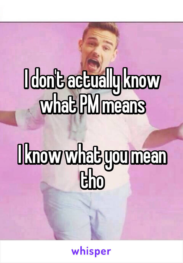 I don't actually know what PM means

I know what you mean tho