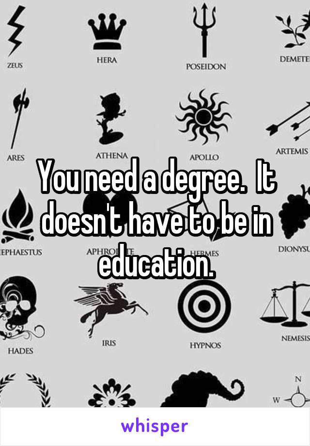 You need a degree.  It doesn't have to be in education.