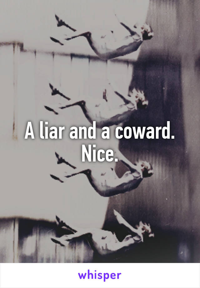 A liar and a coward. Nice.