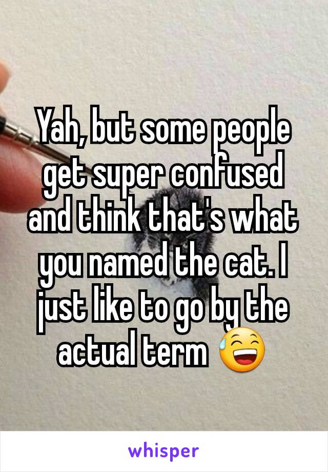 Yah, but some people get super confused and think that's what you named the cat. I just like to go by the actual term 😅