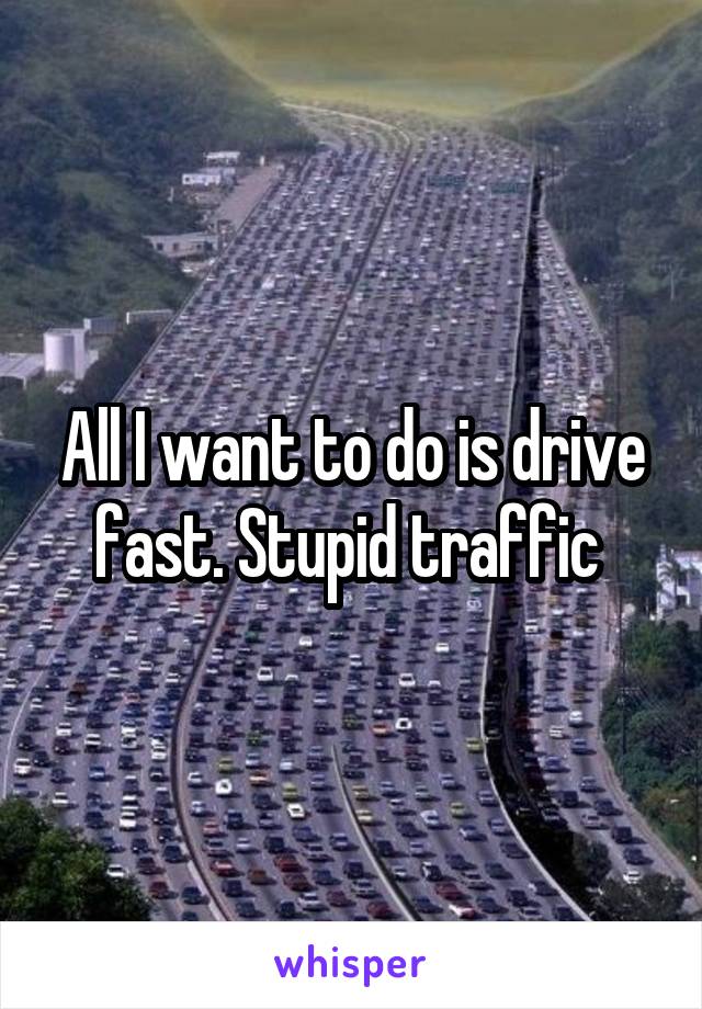 All I want to do is drive fast. Stupid traffic 