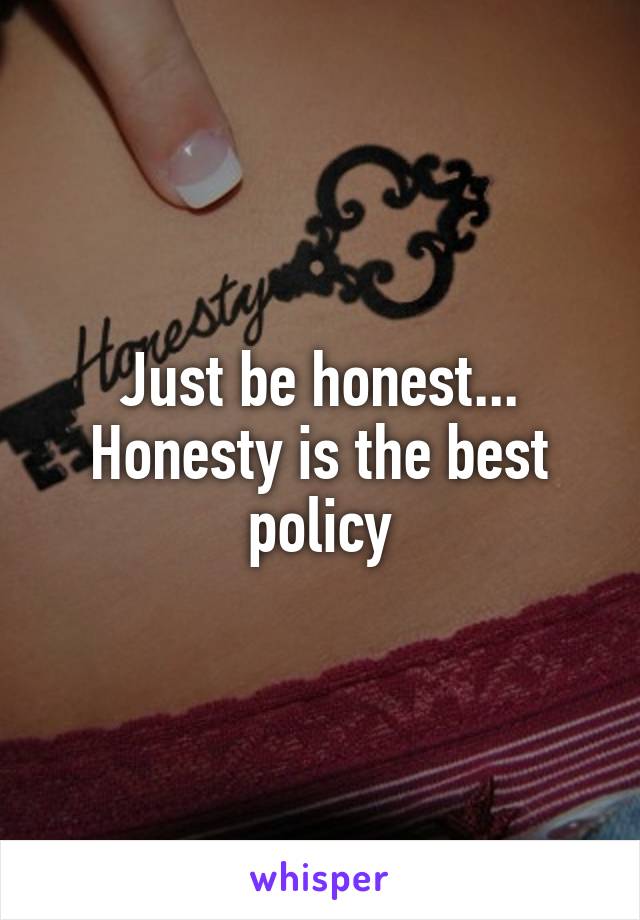 Just be honest... Honesty is the best policy