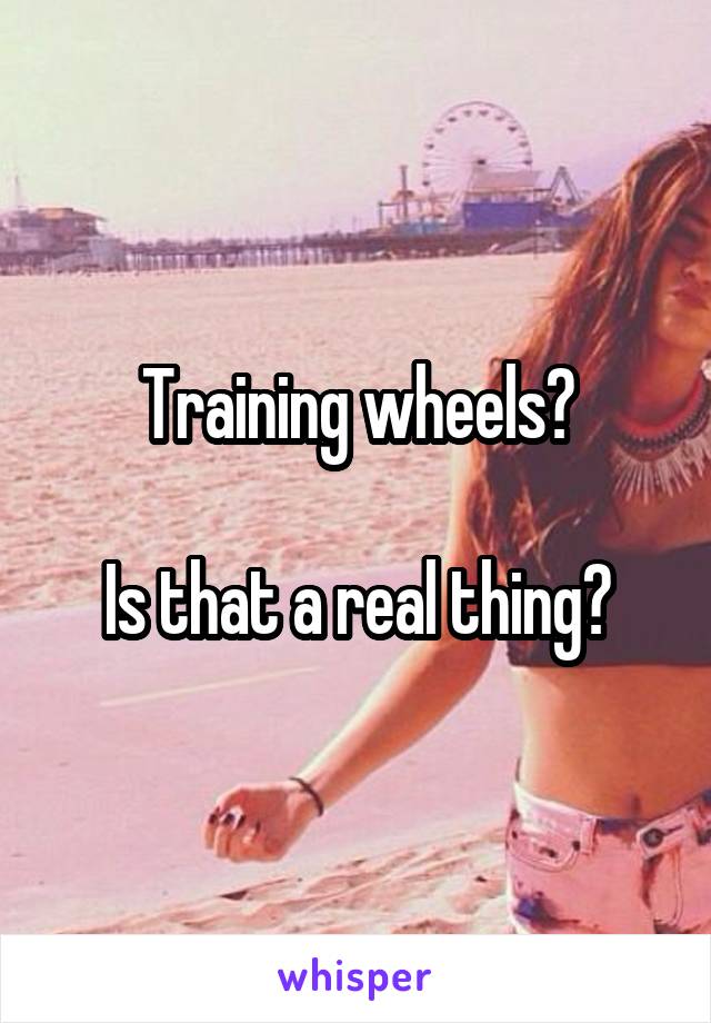 Training wheels?

Is that a real thing?