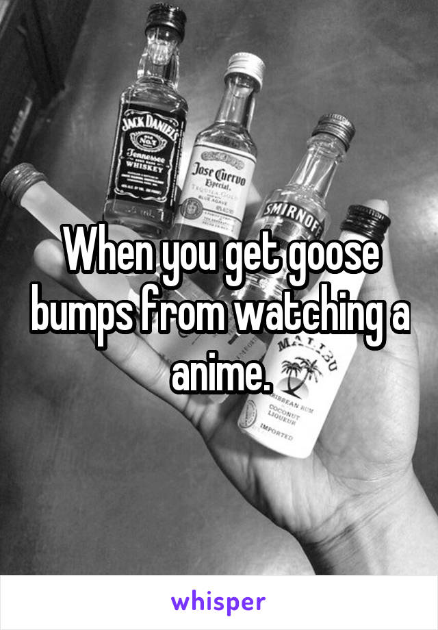 When you get goose bumps from watching a anime.