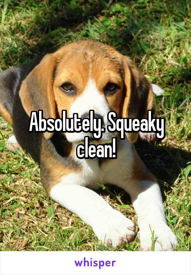 Absolutely. Squeaky clean!