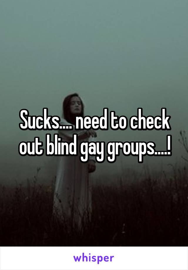 Sucks.... need to check out blind gay groups....!