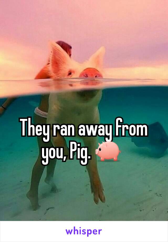 They ran away from you, Pig. 🐖 