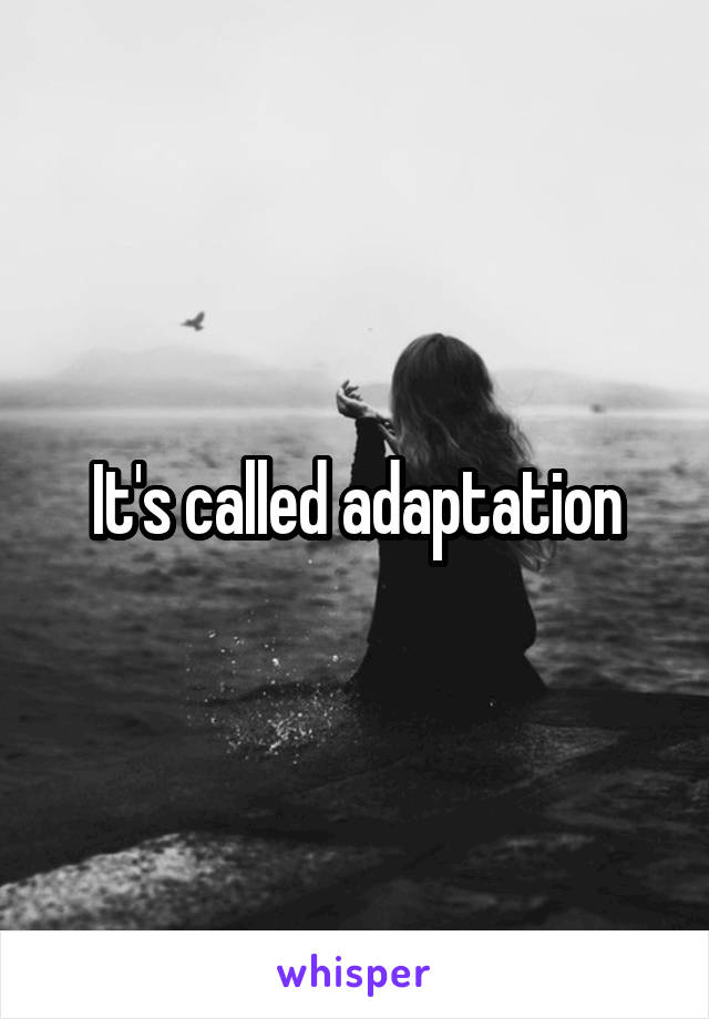 It's called adaptation