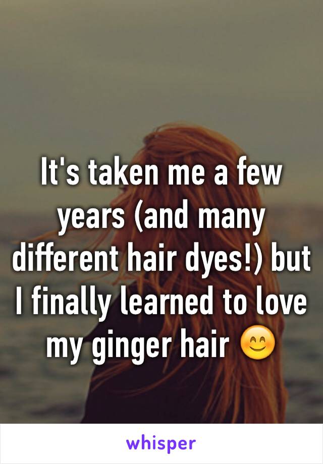 It's taken me a few years (and many different hair dyes!) but I finally learned to love my ginger hair 😊