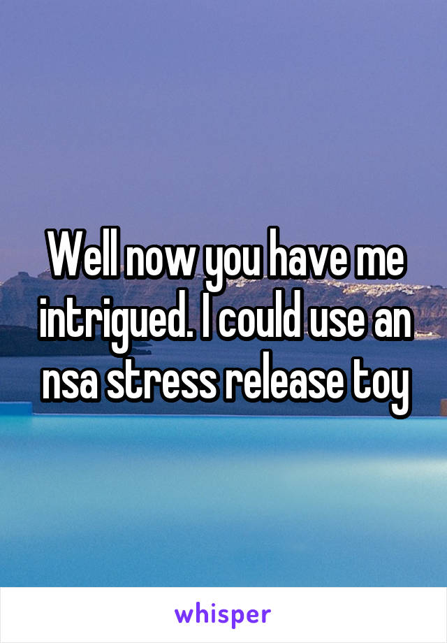 Well now you have me intrigued. I could use an nsa stress release toy