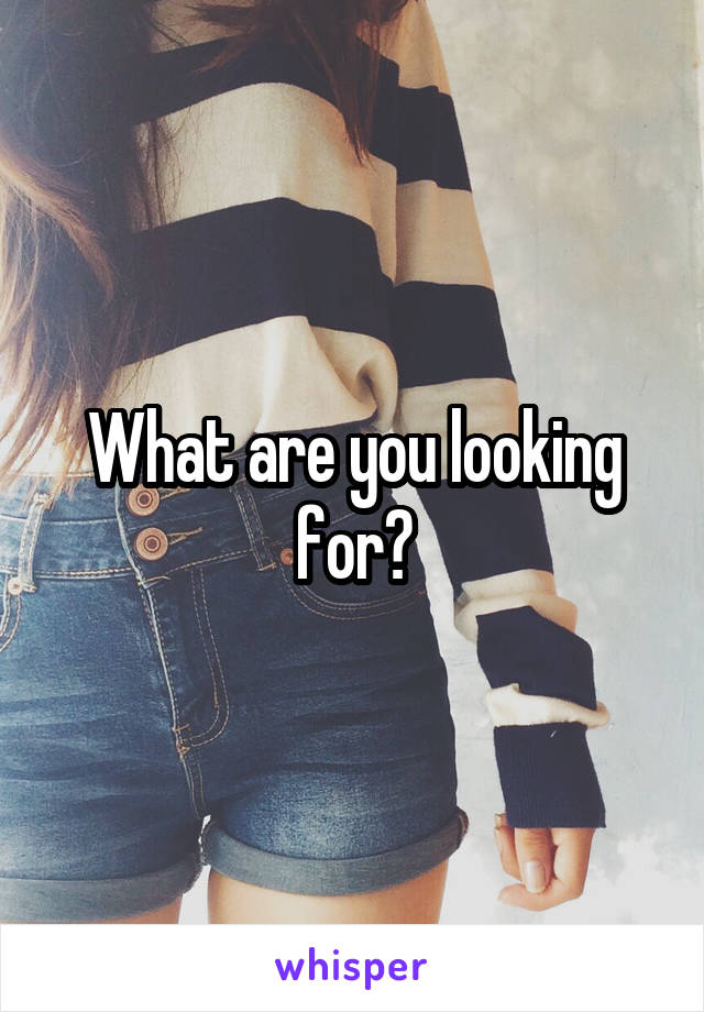 What are you looking for?