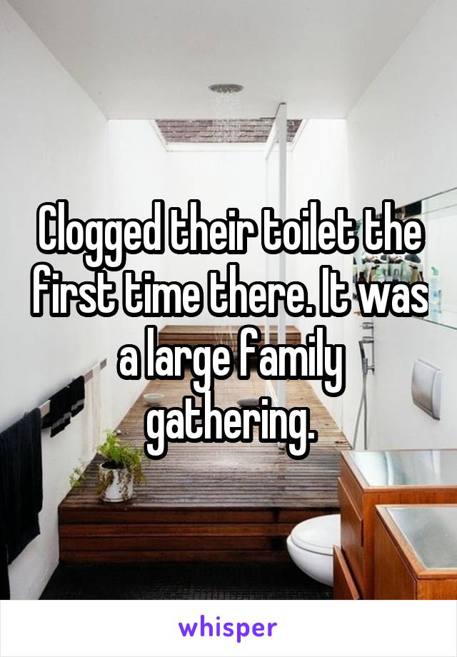 Clogged their toilet the first time there. It was a large family gathering.