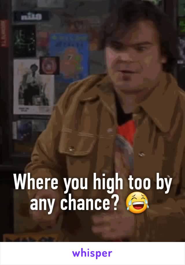 Where you high too by any chance? 😂 