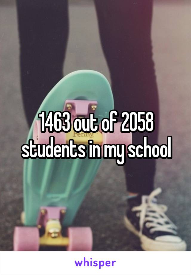 1463 out of 2058 students in my school