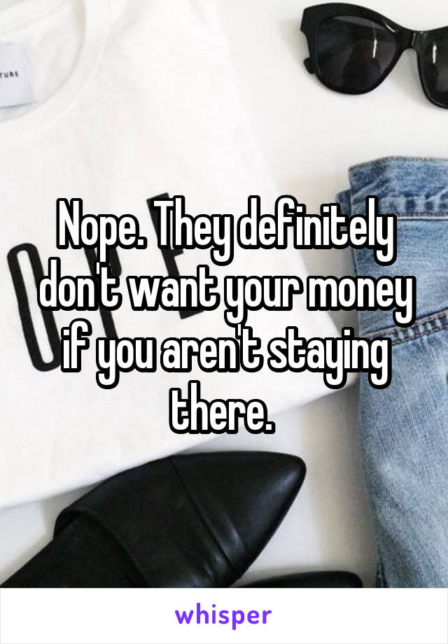 Nope. They definitely don't want your money if you aren't staying there. 
